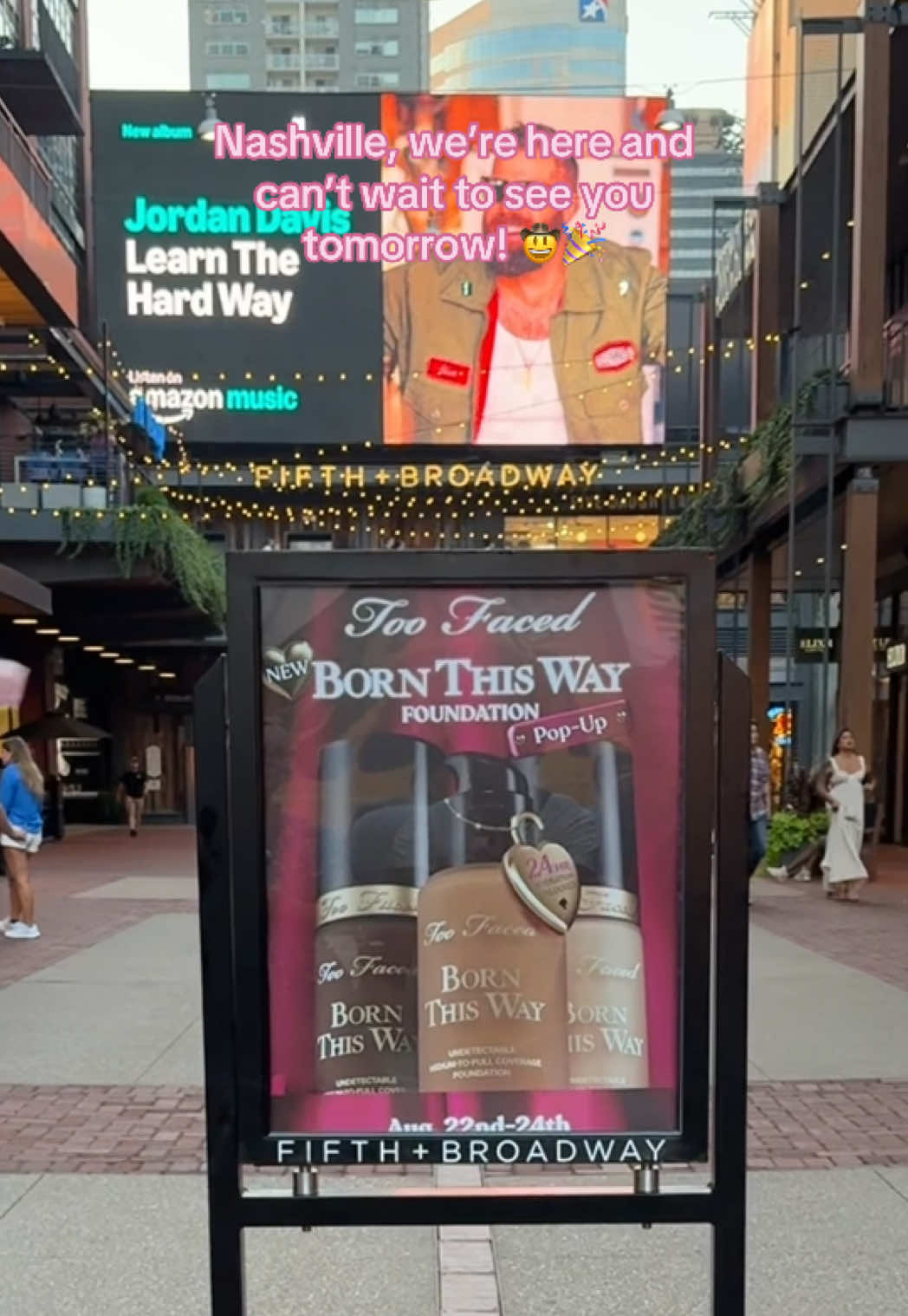 HOWDY NASHVILLE! 🤠 Our Born This Way Foundation Pop Up Tour starts tomorrow and we want to see you there! 💕🔒✨   Come celebrate the launch of our NEW Born This Way Foundation with cute photo opportunities, shade matching and more! 🤩🤳 PLUS the first 100 customers in line every day will receive a free goodie - stay tuned on our stories to see what we are giving away daily! 👀🤩   Dates & Times: 🔑 Friday August 22nd 2pm-7pm 🔑 Saturday August 23rd 11am-7pm 🔑 Sunday August 24th 12pm-6pm   📍 Fifth + Broadway: 5036 Broadway, Nashville, TN 37203   See you tomorrow! 😍   #toofaced #tfcrueltyfree #tfbornthisway 