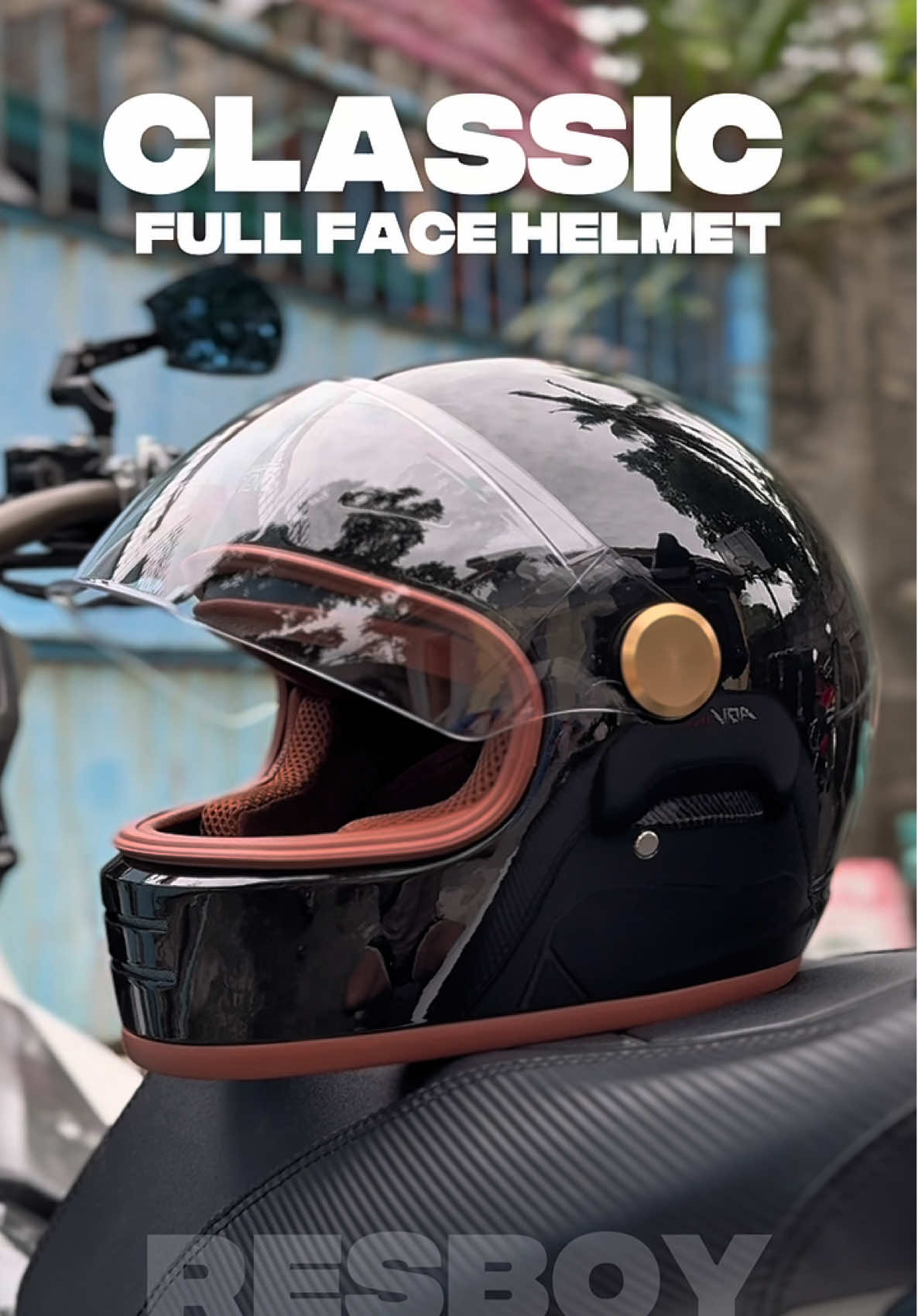 Klasik helmet mga boss  #fullfacehelmet #helmetformotorcycle #classichelmet #anakhelmet 