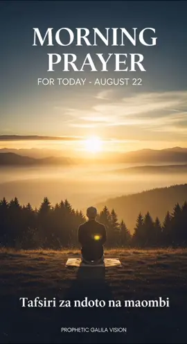 Morning Prayer for Today – August 22 Welcome, let us pray together. This morning is a gift from God; we have woken up alive, safe, and with the breath of life. It is a great grace to begin a new day in the hands of our Lord. Heavenly Father, we thank You for lifting us up again today. Thank You for carrying us safely through the night, for giving us breath, health, and new strength. We confess that we can do nothing without You, so we commit this whole day into Your hands. Lord, we ask You to forgive all our sins, cleanse our hearts, and remove every burden of iniquity that may separate us from Your grace. Give us pure hearts, righteous speech, and actions that glorify Your name. We pray for Your protection over our families, our work, our businesses, and our journeys. Cover us with the blood of Jesus Christ against accidents, sickness, disasters, and every scheme of the enemy. Father, we ask for Your blessings upon the work of our hands. Open doors of opportunity, provision, and new breakthroughs. Grant us wisdom to make the right decisions and strength to overcome every challenge we may face today. Holy Spirit, walk with us in every step of this day. Fill us with joy, peace, and love towards everyone we encounter. And above all, let Your name be glorified through our lives today. We believe this day will not be ordinary, but full of grace and victory. We pray all this in the mighty name of Jesus Christ, Amen.