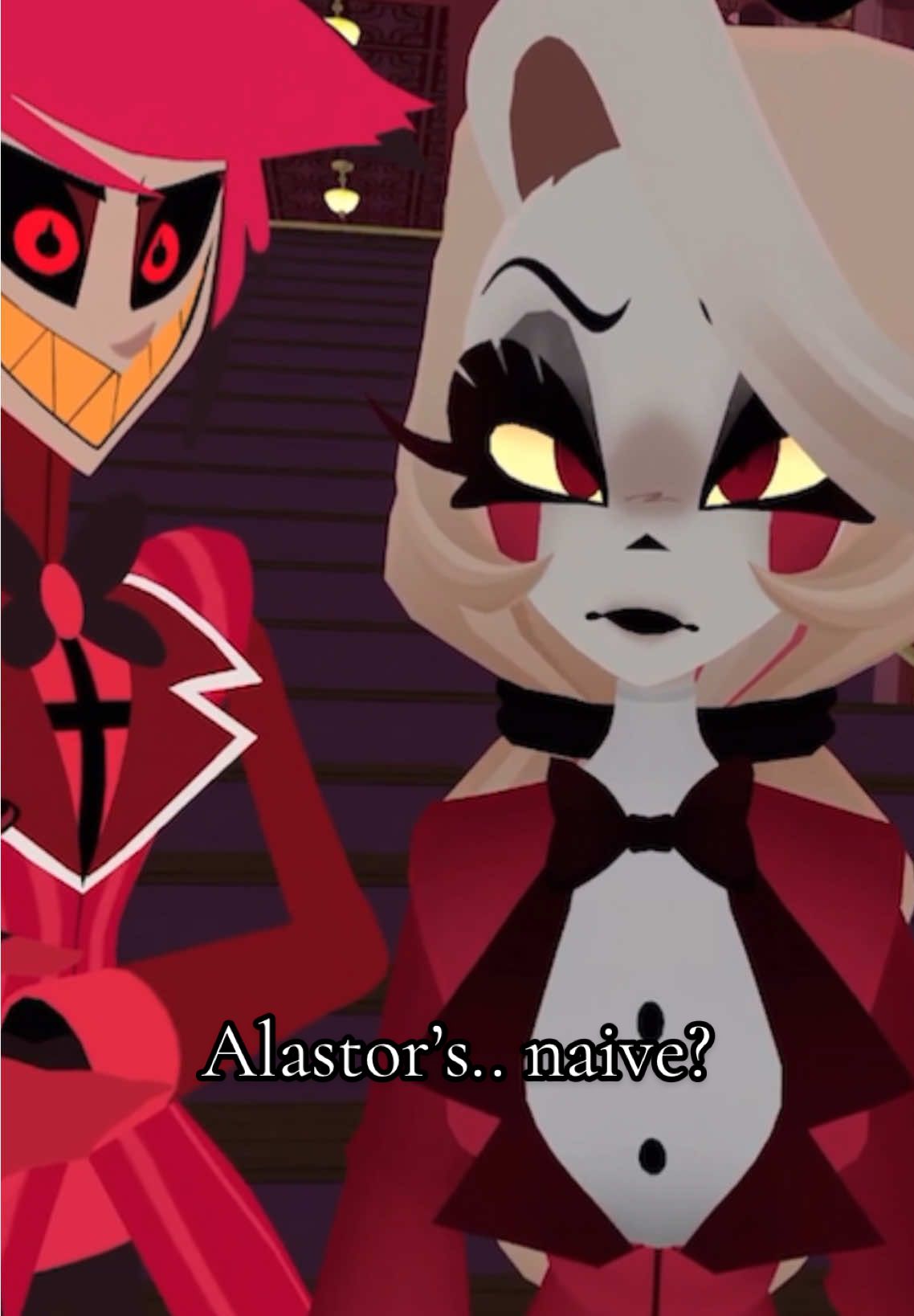 He’s a little bit naive.. Ft; @Bendy Devil666 as Alastor! #vrchat #hazbinhotel #hazbin #mørningst4r #chalastor 