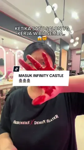 JURUS PERNAFASAN SALON : CAT RAMBUT WARNA WARNI TERUS KIBAS MUZAN PAKE RAMBUT! 🤣 #binkdotzsalon #demonslayer #demonslayercosplay #wibuindonesia #wibuindo 