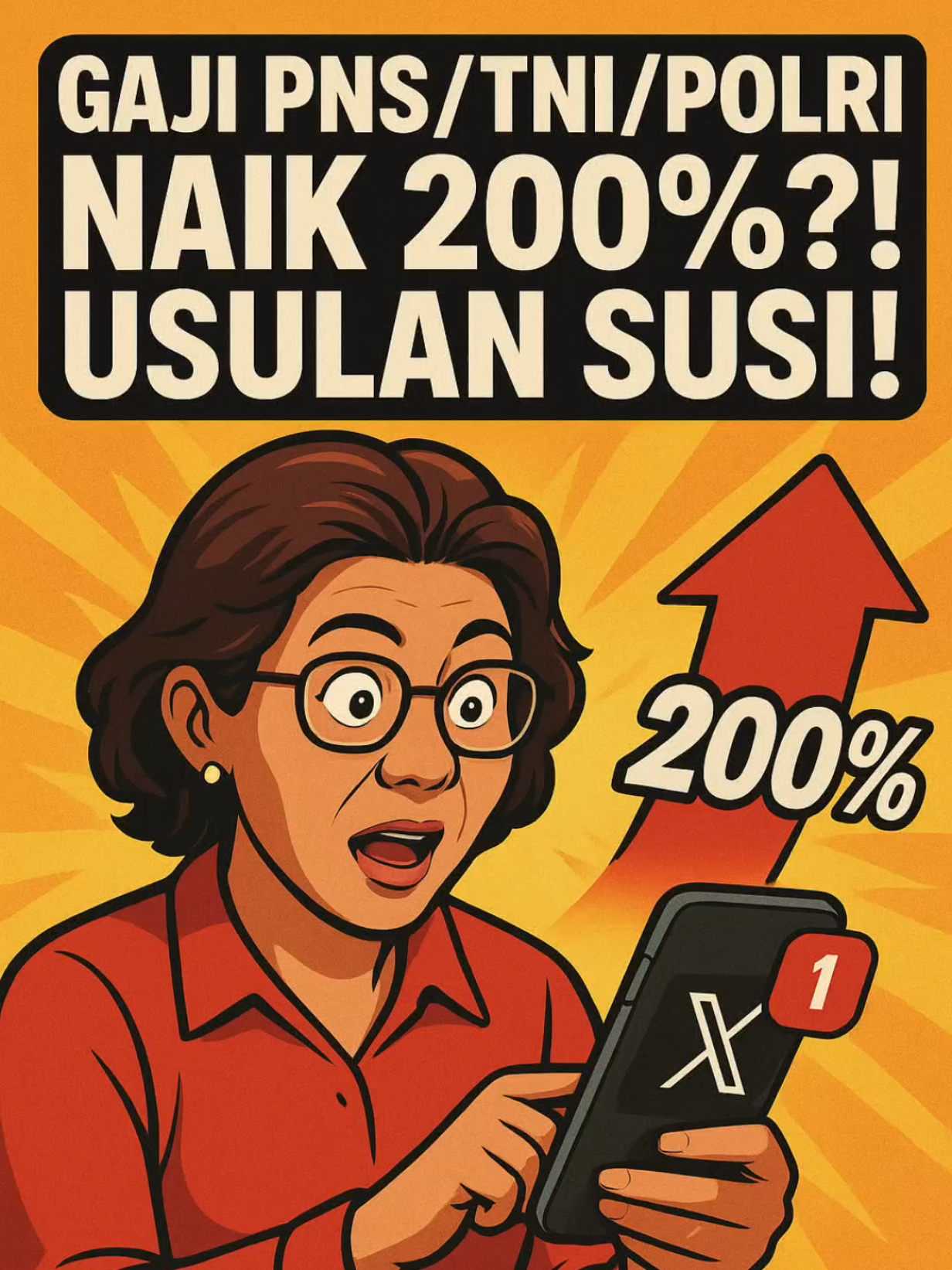 Gaji ASN 200%? Usulan Susi setelah gaji hakim naik 280% 💬 Konteksnya gini: gaji hakim diumumkan naik sampai 280% di acara pengukuhan calon hakim. Menyikapi ini, Susi Pudjiastuti usul gaji PNS/TNI/Polri juga naik min 200%—asal profesionalisme & tata kelola ditegakkan: rekrutmen top, assessment ulang, KPI jalan, good governance 👍 Menurut kamu, setuju/nggak kalau gaji dinaikkan besar-besaran dengan syarat ketat biar layanan publik makin mantap dan risiko korupsi turun? Drop pendapatmu ya 👇 Sumber valid: Sekretariat Kabinet RI – pengumuman kenaikan gaji hakim hingga 280%.  Kementerian Sekretariat Negara – rilis pengumuman acara & pernyataan terkait.  Hukumonline – laporan pidato pengumuman kenaikan.  Cuitan resmi Susi Pudjiastuti di X mengenai usulan 200% & syarat profesionalisme.  Ringkasan media soal detail syarat (KPI, assessment, governance).  #GajiASN #PNS #TNI #Polri #GajiHakim 