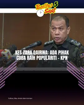 KUALA LUMPUR: Ketua Polis Negara, Datuk Seri Mohd Khalid menyifatkan terdapat segelintir pihak yang cuba meraih populariti melalui siasatan kes kematian Zara Qairina. Beliau menegaskan, sebahagian besar maklumat yang ditularkan adalah tidak tepat dan lebih membimbangkan apabila ia menimbulkan kekeliruan serta mengganggu proses siasatan. “Saya khuatir ketika ini ada tindakan segelintir rakyat yang sentiasa inginkan populariti dengan mengeluarkan atau menularkan isu-isu berkaitan kes Zara melalui video pendek dan sebagainya. “Tindakan ini sekali gus memberikan gambaran yang tidak betul tentang kes yang sedang berjalan,” katanya pada sidang media di Bukit Aman, di sini, hari ini.#berita5saat #foryoupage #pdrm