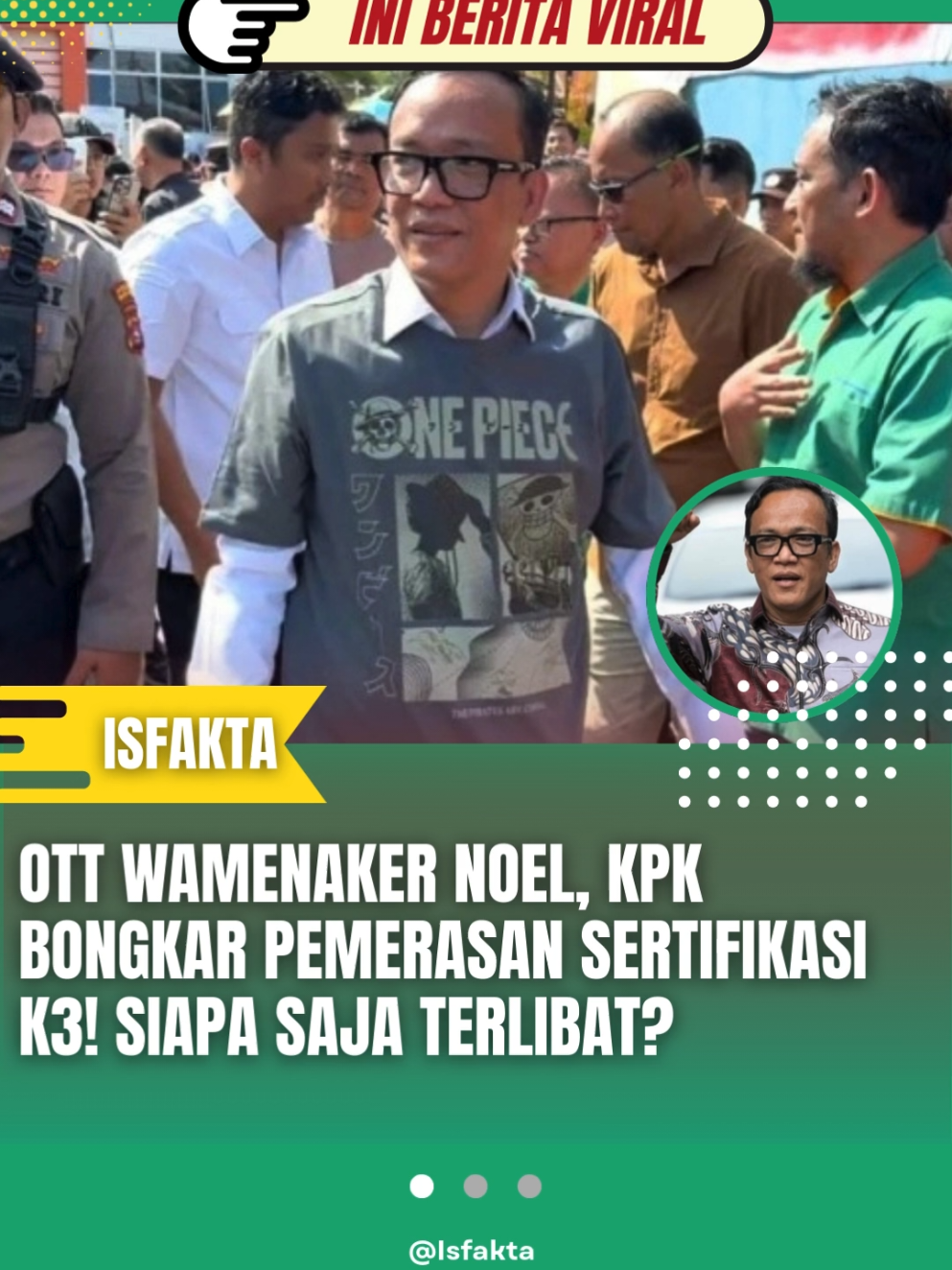 Komisi Pemberantasan Korupsi (KPK) mengonfirmasi bahwa operasi tangkap tangan (OTT) terhadap Wakil Menteri Ketenagakerjaan (Wamenaker) Immanuel Ebenezer alias Noel berkaitan dengan kasus dugaan pemerasan. Wakil Ketua KPK Fitroh Rohcahyanto menjelaskan pemerasan diduga dilakukan terhadap perusahaan-perusahaan terkait urusan sertifikasi K3 (Keselamatan dan Kesehatan Kerja). “Pemerasan terhadap perusahaan-perusahaan terkait pengurusan sertifikasi K3,” kata Fitroh kepada wartawan, Kamis (21/8/2025). Sebelumnya KPK membenarkan melakukan operasi tangkap tangan (OTT) Wakil Menteri Ketenagakerjaan (Wamenaker) Immanuel Ebenezer Noel. “Benar (OTT Immanuel),” ujar Fitroh. Saat ini kata dia, penangkapan masih berlangsung. Pihak terjaring kini tengah diperiksa. Berdasarkan informasi yang dihimpun, dalam OTT tersebut KPK juga mengamankan sekitar 20 orang. Selain Immanuel, disebut ada juga pejabat eselon II di Kementerian Ketenagakerjaan. Penangkapan ini seolah menjadi klimaks dari karier politik Immanuel Ebenezer yang kerap diwarnai manuver dan pernyataan kontroversial. Sebelum namanya tercoreng oleh kasus ini, Noel belum lama menjadi perbincangan hangat akibat komentarnya yang menyepelekan tren tagar #KaburAjaDulu di media sosial. Saat banyak WNI berbagi pengalaman bekerja di luar negeri, Noel justru mempersilakan warga untuk pergi dan tak masalah jika tidak kembali. Tanggapan ini memicu reaksi keras dari publik dan membuatnya kembali menjadi sorotan. Lahir di Riau pada 22 Juli 1975, politikus Partai Gerindra ini menapaki karier dari bawah. Namanya mulai melambung tinggi saat memimpin kelompok relawan Jokowi Mania (Joman) pada Pilpres 2019. Sebagai ketua, ia dikenal sangat vokal, militan, dan tak segan pasang badan untuk Joko Widodo. Setelah kemenangan Jokowi, Noel sempat mendapat posisi strategis sebagai Komisaris Utama PT Mega Eltra, anak usaha BUMN Pupuk Indonesia, dari 2021 hingga Maret 2022. Namun, sepak terjangnya tak selalu mulus. Ia pernah menjadi saksi yang meringankan untuk terdakwa kasus terorisme, Munarman, pada Februari 2022. Arah politik Joman di bawah komandonya juga kerap berubah haluan. Sempat mendeklarasikan dukungan untuk Ganjar Pranowo hingga membentuk relawan Ganjar Mania, Noel tiba-tiba memutar stir mendukung Prabowo Subianto setelah Gibran Rakabuming Raka resmi menjadi cawapres.#viral #korupsi #noel #wamen 