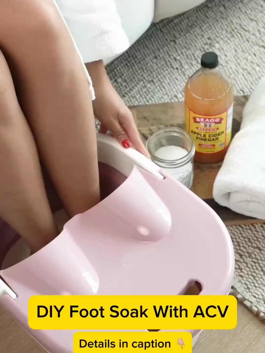 Treat your feet the Bragg way 🦶✨ This DIY Natural Pedi is the perfect reset after a long day—or a long walk on the beach.  Just soak your feet in warm water, ½ cup Epsom Salts + ½ cup Bragg Apple Cider Vinegar for a naturally cleansing, softening step.  Bonus points for candles and chill music. 🕯️💛 Try it tonight! #bragg #braggphilippines #braggph #acv #applecidervinegar #healthylifestyle #healthyliving #hack