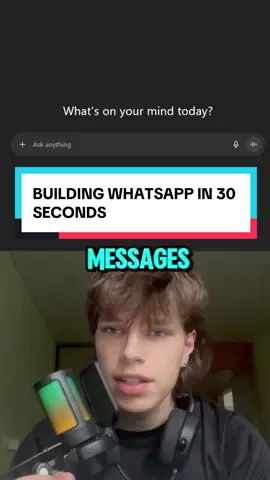 Building WhatsApp in UNDER 30 seconds! 😴 Developers are so done for it’s actually kind of funny 😂😭 #nocode #loveable #app 