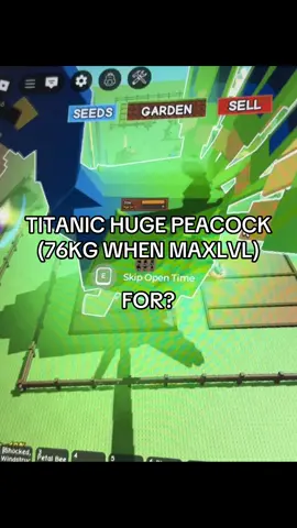 TITANIC HUGE PEACOCK FOR #queshgag #growagarden🥒🌶 #success #robloxfyp #makethisviral 