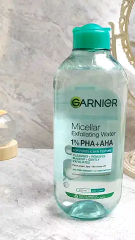 NEW!! Micellar Exfoliating Water  1%PHA+AHA #Swipecarean #1STMICELLARPEELINGWATER #CLEANSINGPEELINGIN1 #SKIN #GarnierMWExfoBB 