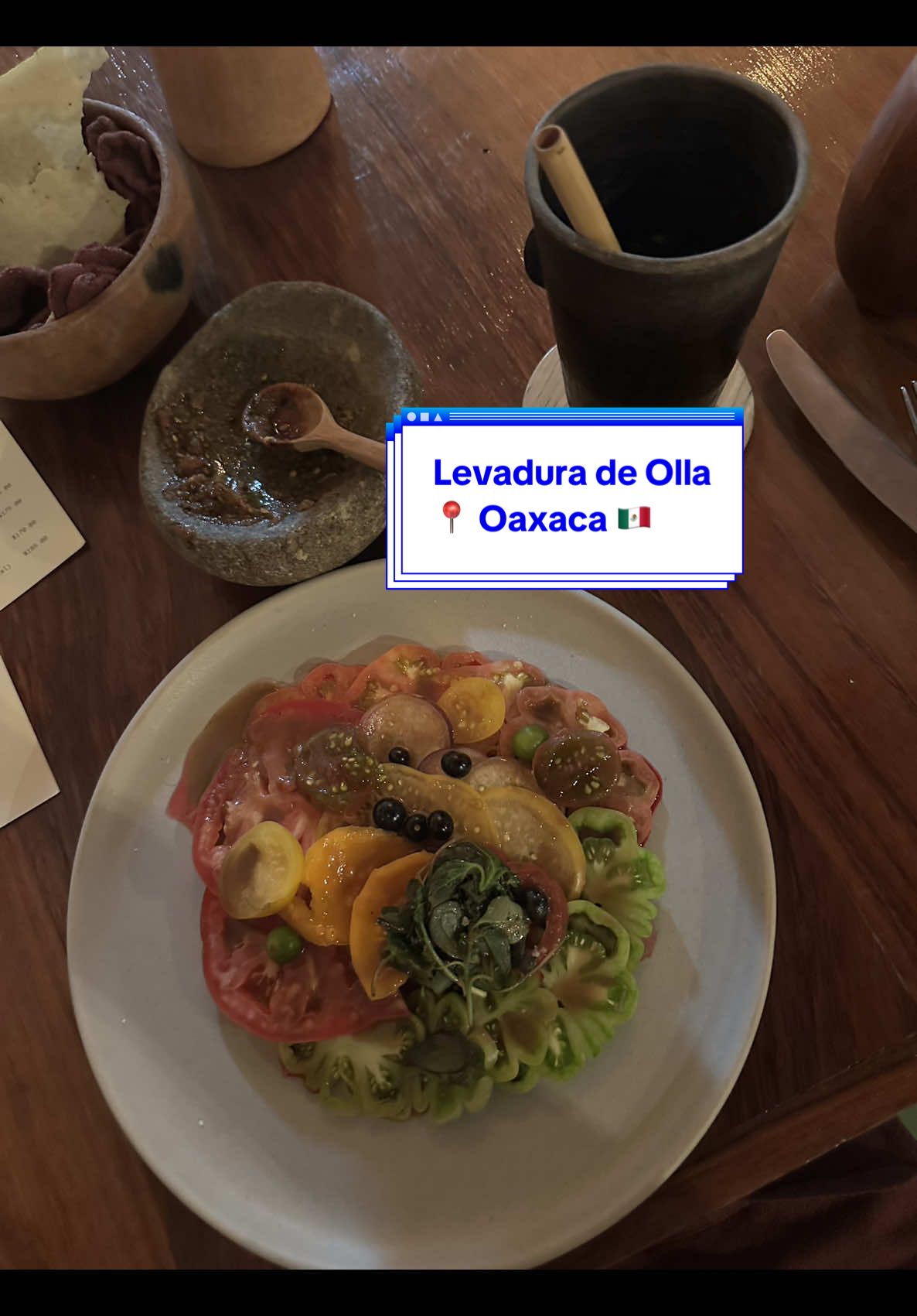 One of my favourite dinners in Mexico at Levadura de Olla in #Oaxaca 🌮🩵 #mexico #mexicotravel #mexicofood 