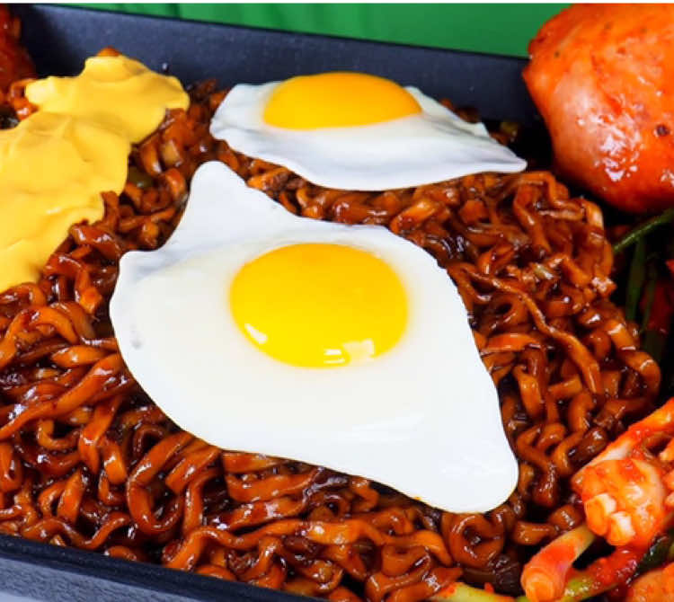 Black Bean Noodles With Cheese Egg Fried Shrimp MukBang! #asmr #food #FoodLover #koreanfood 