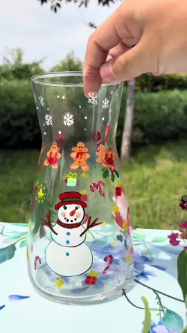 Glass Christmas Vase,hand-drawn#christmas #vase 