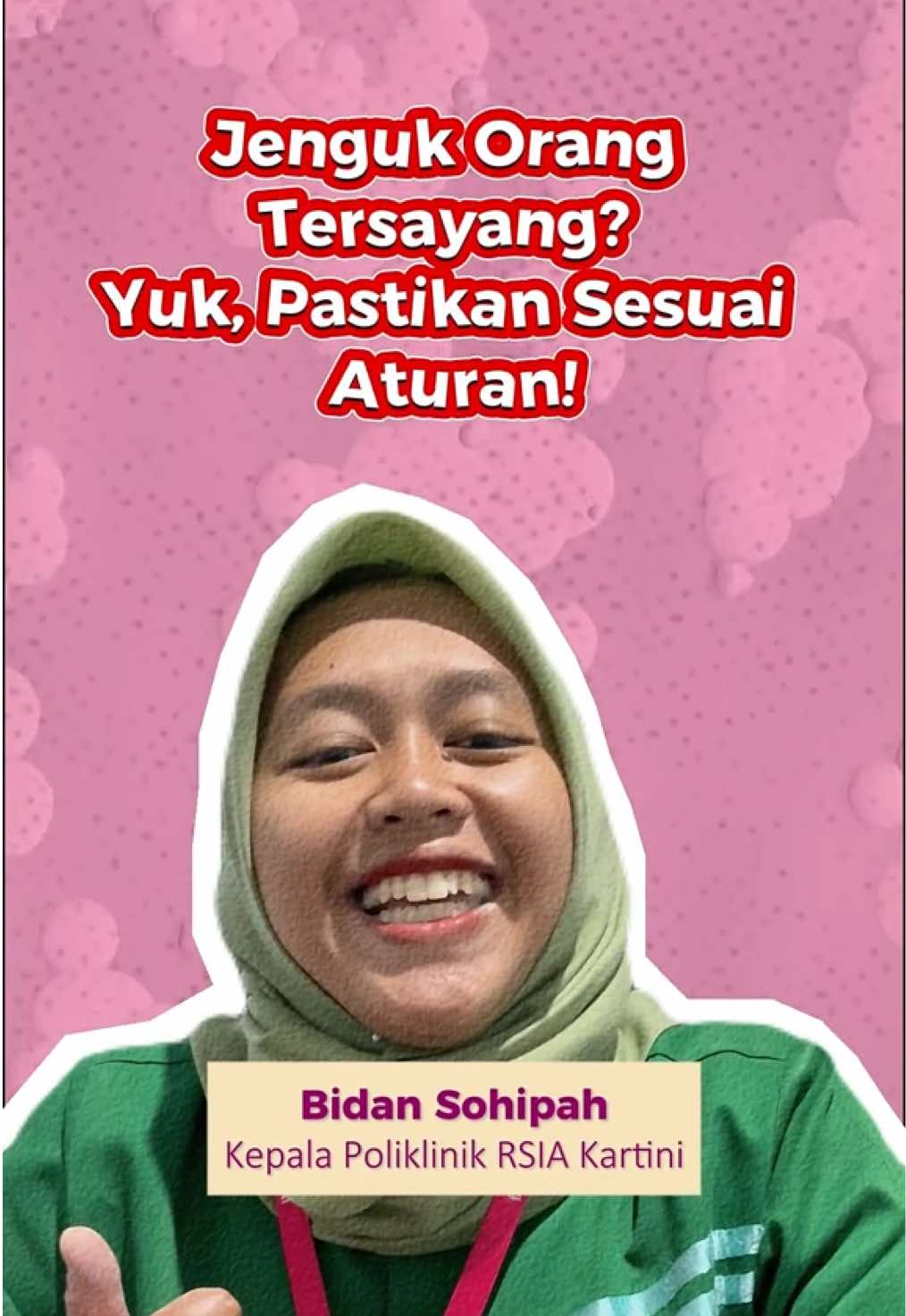 Menjenguk orang tersayang di rumah sakit adalah momen berharga. Tapi, tahukah kamu kalau ada aturan yang perlu dipatuhi? Agar pasien bisa beristirahat dengan nyaman dan proses pemulihan tetap optimal, yuk, selalu ikuti aturan besuk yang berlaku! Dengan begitu, kita bisa sama-sama menciptakan lingkungan yang lebih aman dan kondusif! #JamBesukPasien #SehatBarengKartini #RSIAKartini