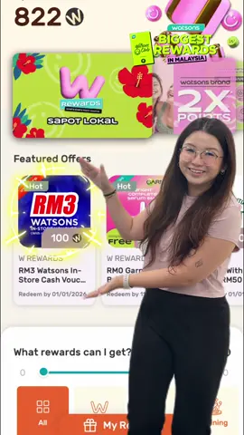 ✨ Treat yourself on us! ✨ Redeem your RM3 Watsons in-store cash voucher* with WRewards and enjoy instant savings, no minimum spend required! 😍💸 Whether it’s your beauty faves, health must-haves, or a little self-care treat, shop happy at #WatsonsMalaysia STORES today! 🛍 💰 Redeem RM3 in-store voucher via W Rewards on Watsons MY app*! *T&Cs apply. Only 1 voucher can be used per transaction. #WatsonsRewards #MembersGetEvenMore #KawKawDeals
