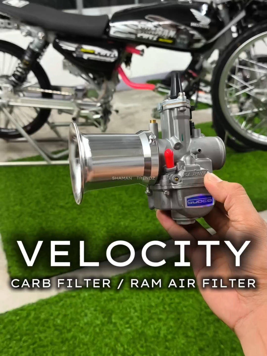 New Upgrade🔥 #VELOCITY 50mm Carb filter / Ram air filter💯✅ #Universal #airfilter #carburatorfilter #ramairfilter 
