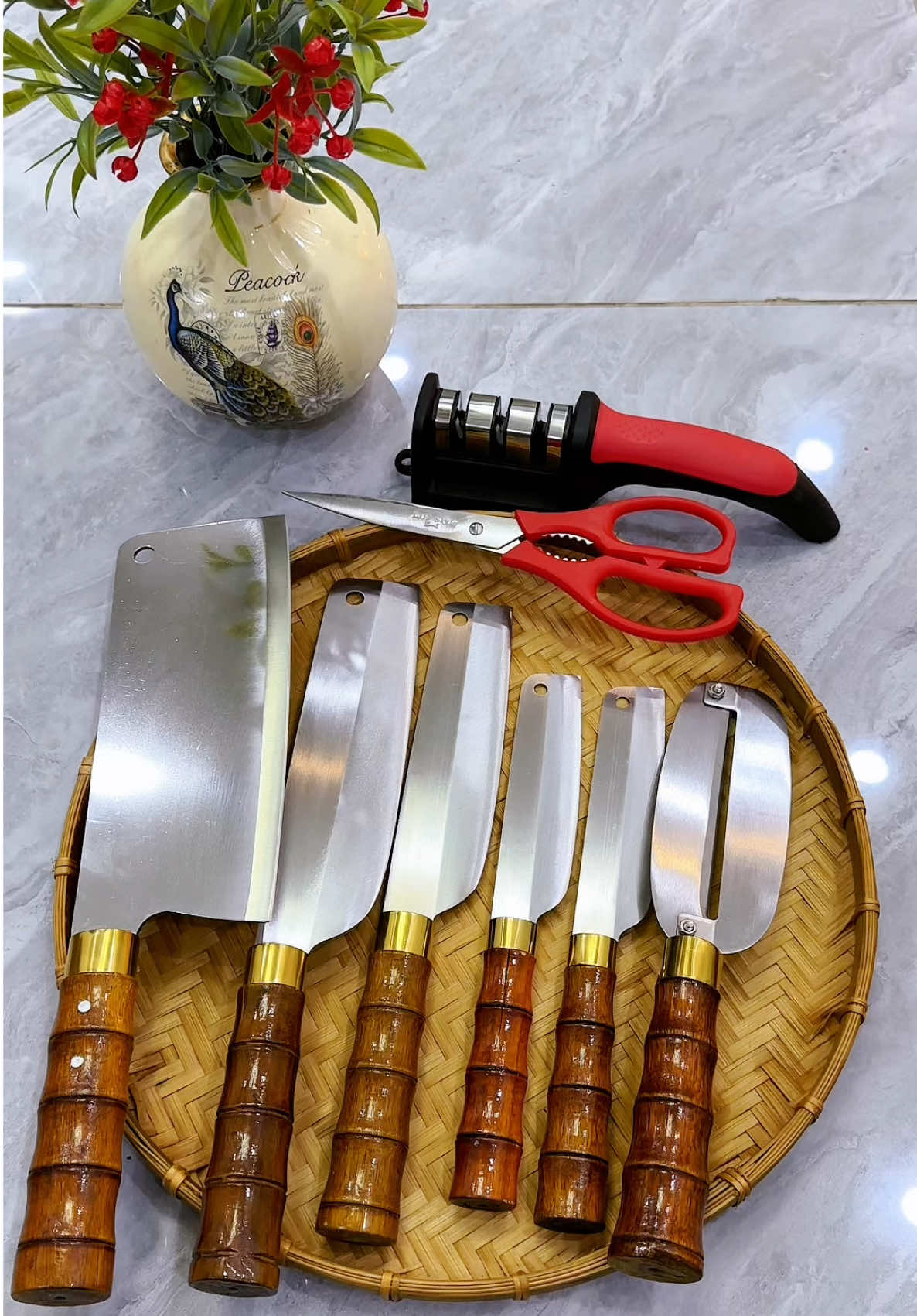 Bộ dao làm bếp mua 6 tặng 2 chưa tới 150, miễn phi ship #shopgiadungtramtram #daochatxuong #daothaithit #daobaoraucu #giadungnhabep 