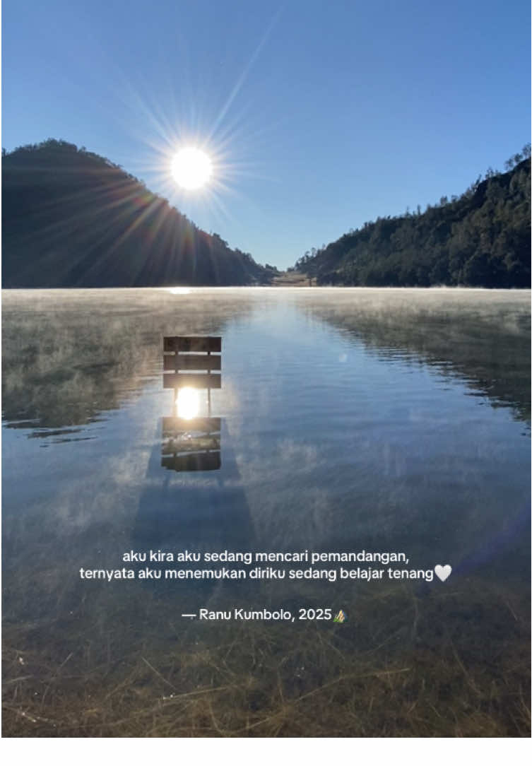semesta dan aku yang berbahagia☘️⛰️  #ranukumbolo #semeru #gunungsemeru #pendakigunung #pendaki 