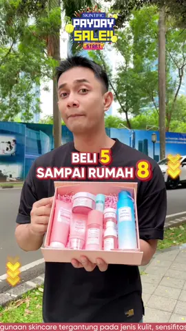 🌻PAYDAY SALE BELI 5 BAWA PULANG 8?! 😱 Yes, kamu gak salah baca! Paket Skincare lengkap untuk mencerahkan ini bisa kamu dapatkan di Live TikTok Skintific 🥰 #skintific #8pcsbrighteningset #kulitkusam #mencerahkan #paydaysale 