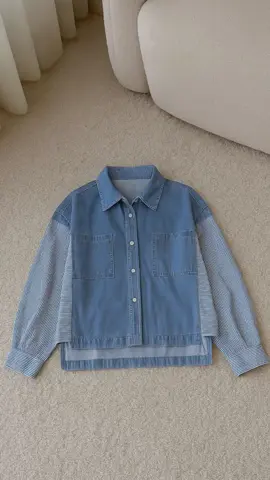 971 - KEMEJA JEANS DENIM OVERS #kemejajeanscomby #kemejadenim #atasanwanita #fyppppppppppppppppppppppp 