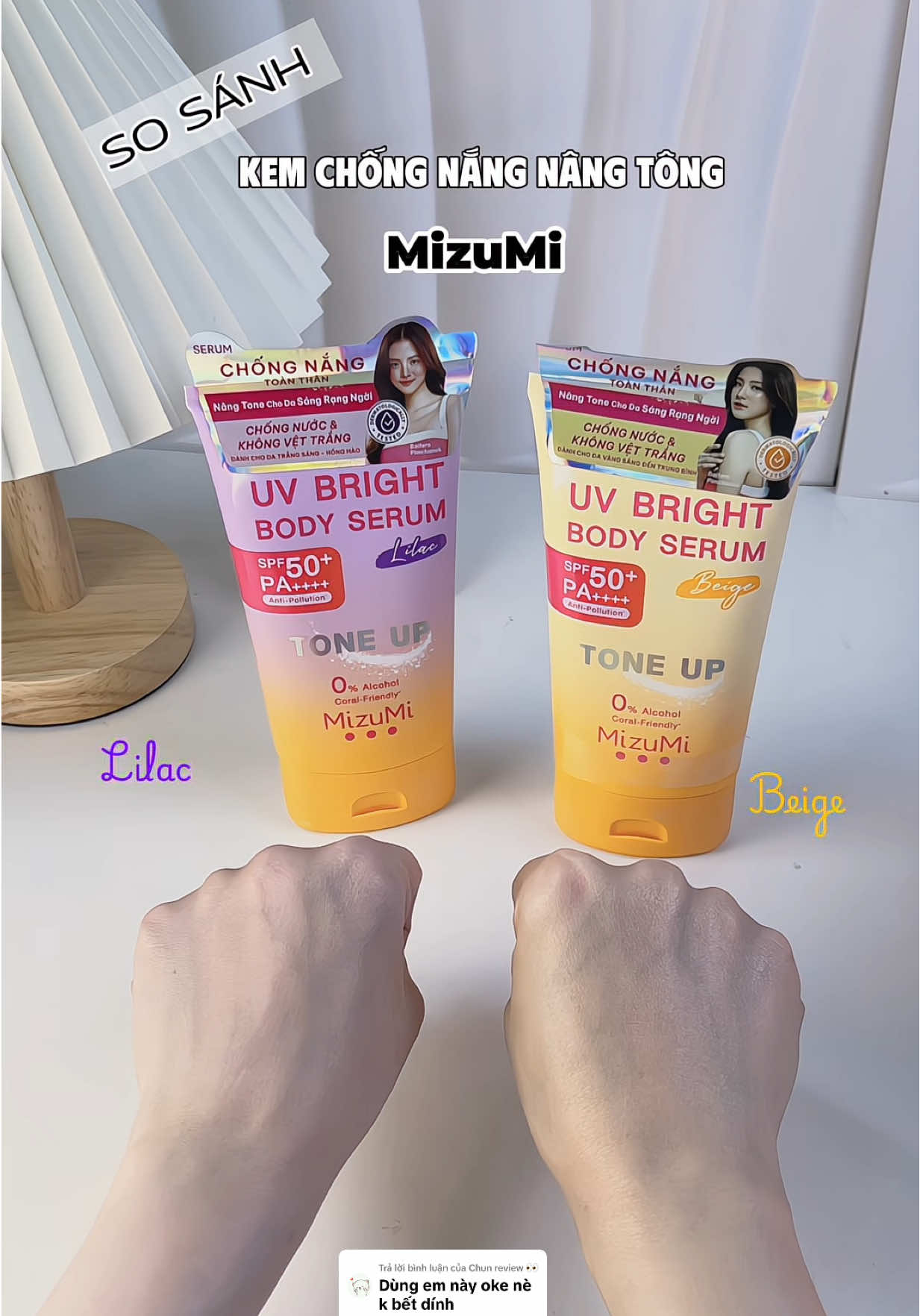 Trả lời @Chun review 👀  Kem chống nắng MizuMi phiên bản NÂNG TÔNG , chống nắng tốt , không cồn , khá.ng nước okila .  120ml mà zá chỉ 1.x.x đang được trợ zá rất ok nè.  #mizumi #mizumivietnam #kemchongnangmizumi #kemchongnangnangtong #kemchongnangkhangnuoc 