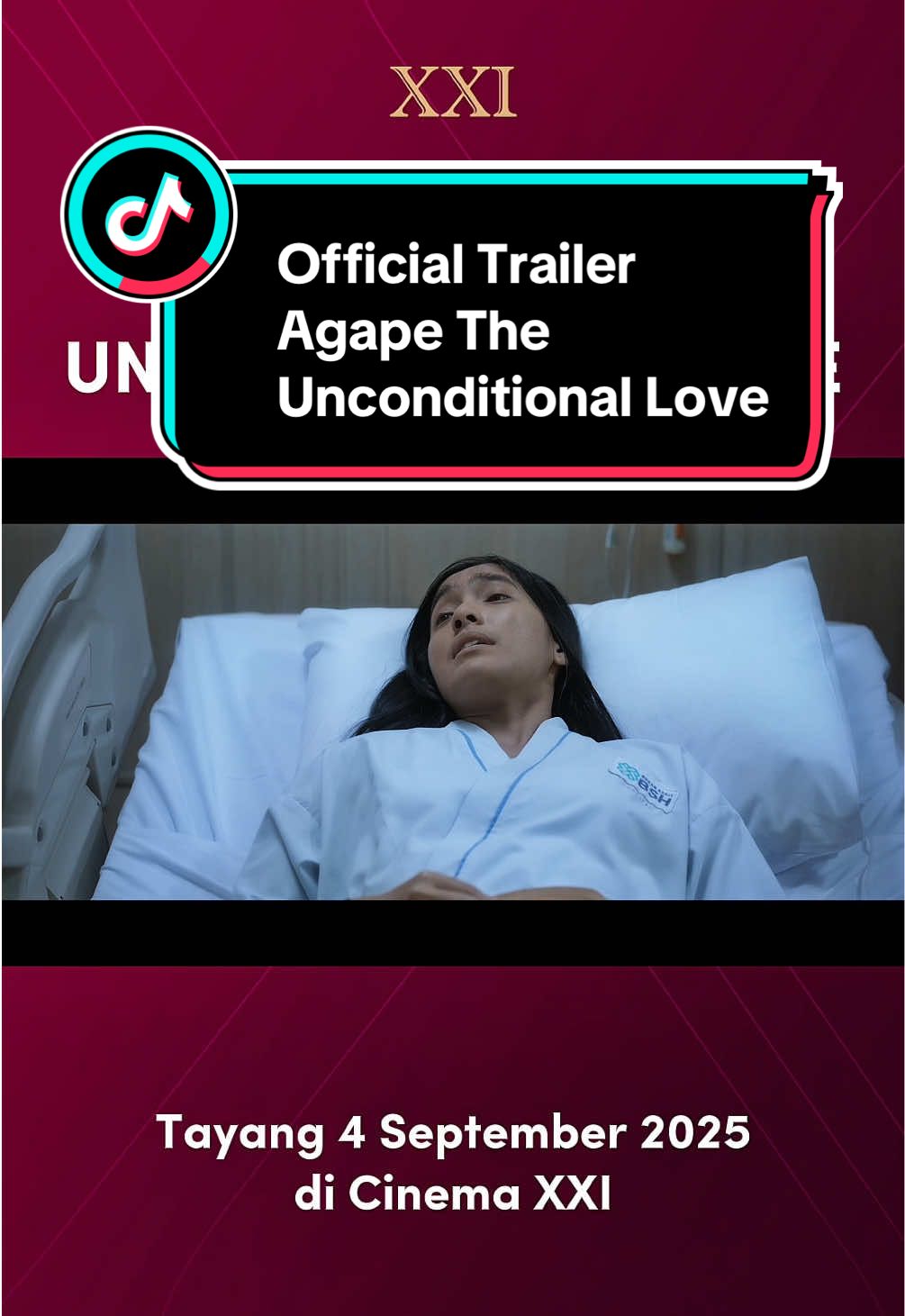 Cinta sejati bukan tentang memiliki... tapi tentang merawat, bertahan, dan tidak pernah menyerah.” Hari ini, kami persembahkan Official Trailer Film Agape The Unconditional Love—sebuah kisah tentang perjuangan yang diam, tapi dalam... Tentang seorang caregiver yang mencintai tanpa pamrih, dengan hati yang tak pernah meminta kembali. Saksikan kisah ketulusan yang menyentuh, Karena cinta yang paling murni adalah cinta yang tetap tinggal... bahkan saat segalanya berubah. 🎬 Nantikan di Cinema XXI 4 September 2025 #AgapeTheUnconditionalLove #LebihASIK #NontonASIKdiXXI #TikToktainment 