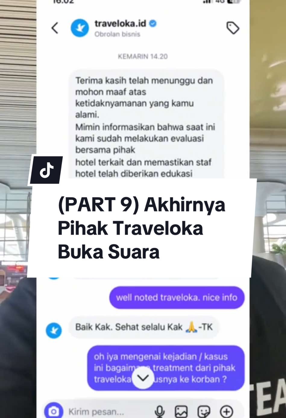 PART 9 - Akhirnya Pihak Traveloka Klarifikasi. Padahal Nggak salah, tapi malah Permintaan Maaf dan Memberikan Voucher. Keren ? Berbanding terbalik dengan Hotel Indonesia Syariah Pekalongan yang berkasus dengan saya itu.   #traveloka #hotelinonesiasyariahpekalongan #permintaanmaaf #klarifikasi #ramasahid  @Traveloka Indonesia @Yuk Berani Bicara 