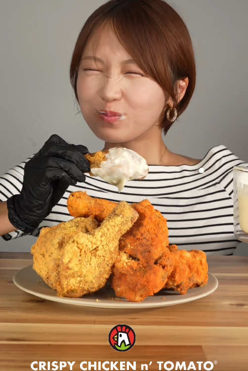 プリダチーズチキン2種ASMR🐔🍗🧀#クリスピーチキンアンドトマト #asmr #먹방 #韓国チキン #モッパン #cct #韓国チキン 