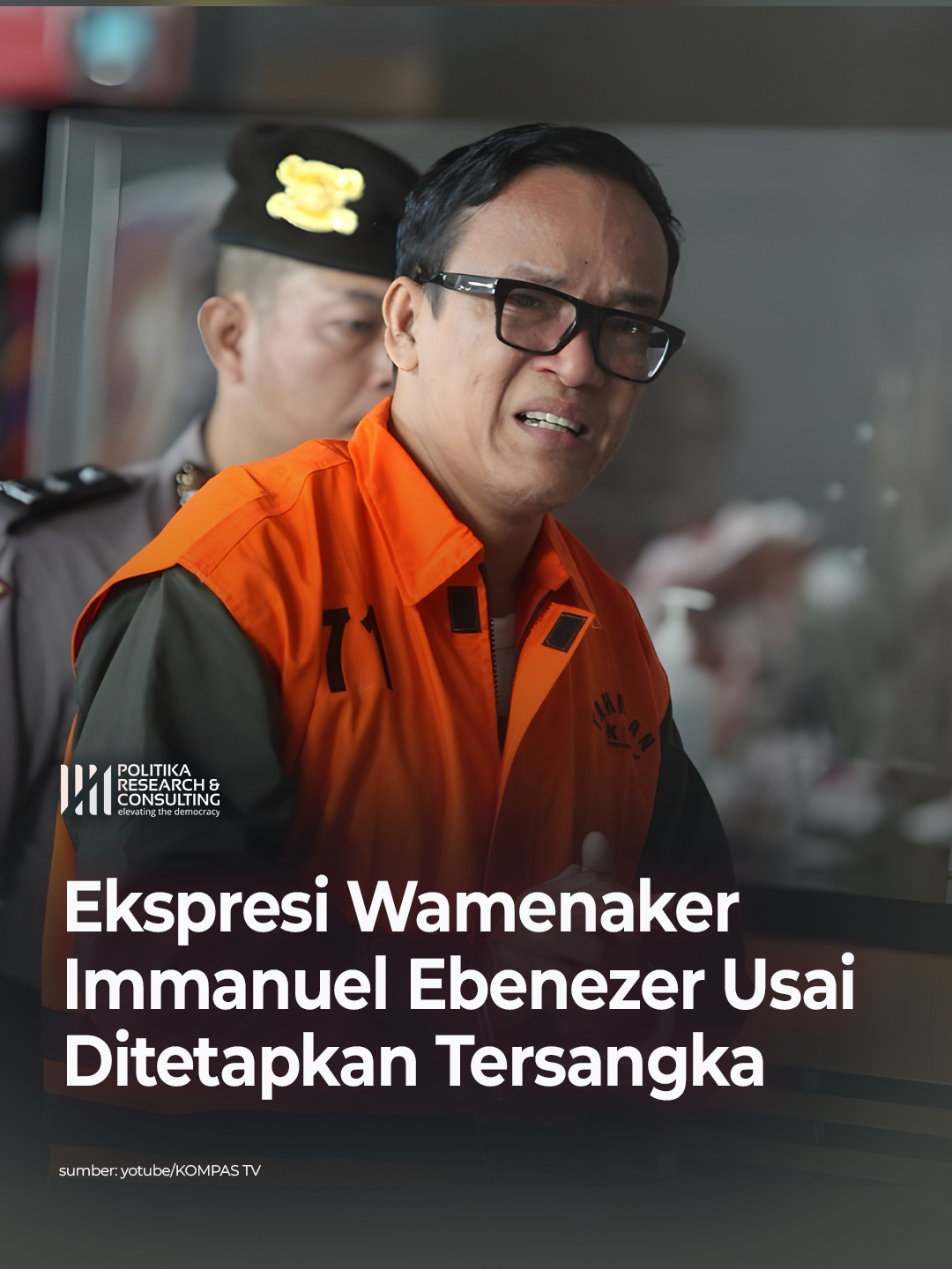 Inilah penampakan Wamenaker Immanuel Ebenezer tampak diborgol dan memakai baju oranye KPK usai terjaring Operasi Tangkap Tangan.  Momen ini terlihat jelang konferensi pers kasus pemerasan terhadap perusahaan dalam pengurusan sertifikat K3 (Keselamatan dan Kesehatan Kerja) di KPK pada Jumat (22/8/2025). #immanuelebenezer #noel #kpk #korupsi #wamenaker