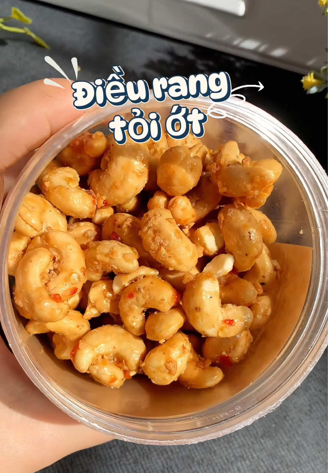 Hạt điều rang tỏi ớt ăn lâu k hề ngán nhen #hatdieurangtoiot #hatdieu 