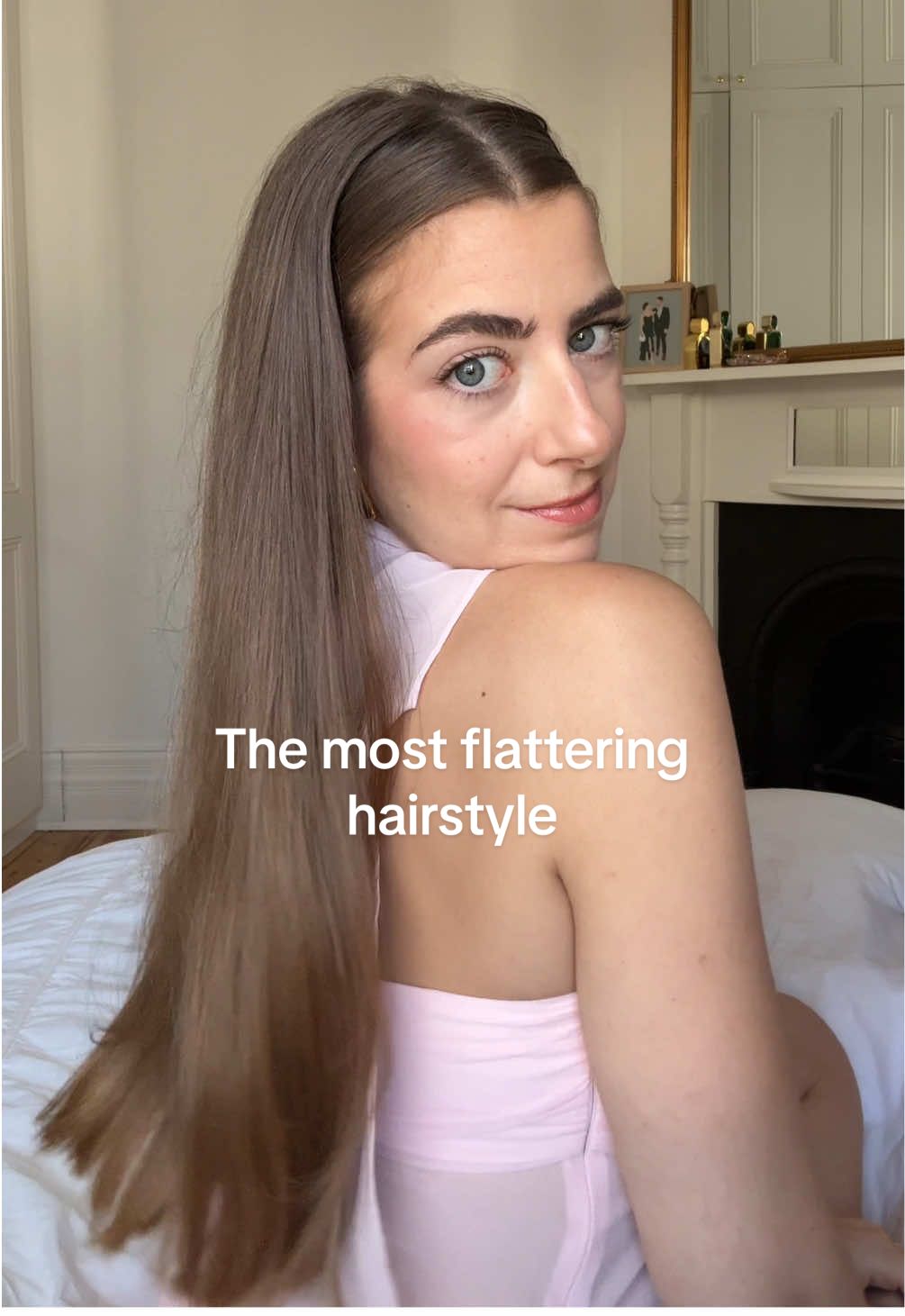 This hairstyle is perfect when you want your hair down but away from your face 💗🏹 #greasyhair #hairinspo #hairstyleideas #hairhack #hairtips  