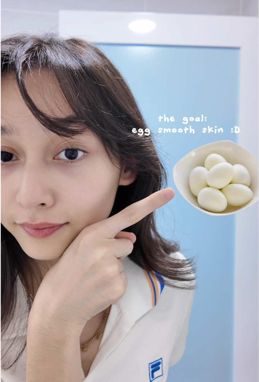 my current gentle exfoliating routine with Hada Labo AHA + BHA🥚✨ finally found an exfoliating routine that doesn’t break me out :’)🩵