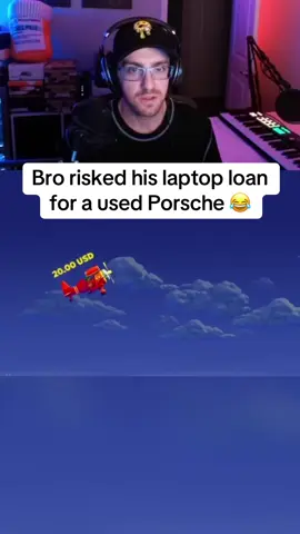 Bro risked his laptop loan for a used Porsche 😂 #streamer #streaming #fyp 