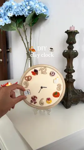 Clay clock DIY tutorial 🍂 custom clay clock fall edition ⏰ #autumndecor #DIY #clay #airdryclay #polymerclay  