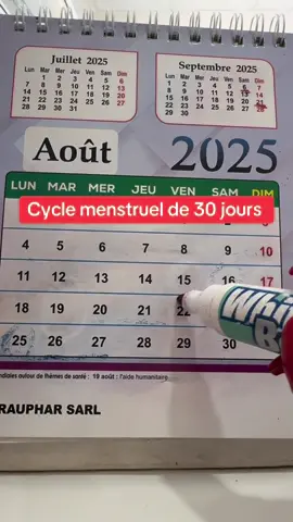 Cycle menstruel de 30 jours