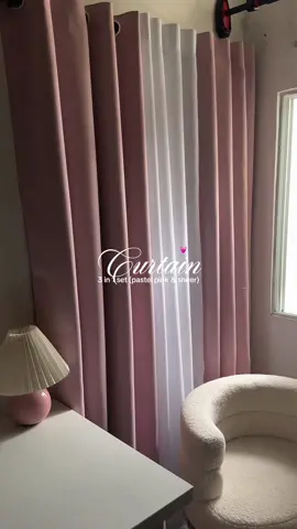 Replying to @Jolina Cuison you might want to consider itong 3 in 1 curtain in pastel pink and sheer. Same na same sila ng tela. Size 7ft yung sakin. #curtain #curtains #windowcurtain #kurtina 