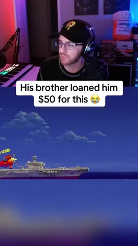 His brother loaned him $50 for this 😭 #streamer #streaming #fyp 