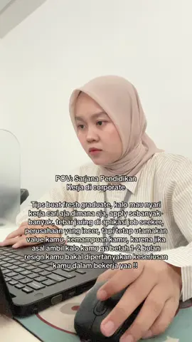Tips buat fresh graduate yang lagi nyari kerja !! #fyp #fypシ゚ #sarjanapendidikan #budakcorporate #corporate #corporatelife #officelifetiktok #switchcareer 