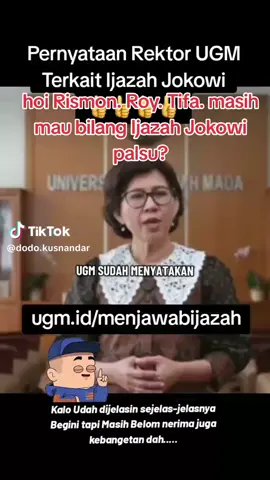 Rismon. Roy, Tifa.... masih ngotot mau bilang ijazah Jokowi palsu? kalau masih ngotot, perlu dipertanyakan, APA NIAT KALIAN YANG SESUNGGUHNYA? #publik  #semua  #sorotan  #pengikut 
