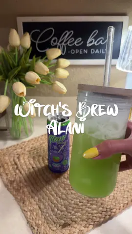 Witch’s Brew Alani 🧙‍♀️🍏  I’m not big on energy drinks, but I found a pack of these at @krogerco @Kroger , so I decided to give them a try. Of course I had to make a fun one to share! Have you tried it?? Witch’s brew @alaninutrition @Alani Nutrition  Green apple syrup @torani @Torani  Caramel sauce @torani  Caramel cold foam  #witchsbrew #alani #greenapple #caramel #coffee      