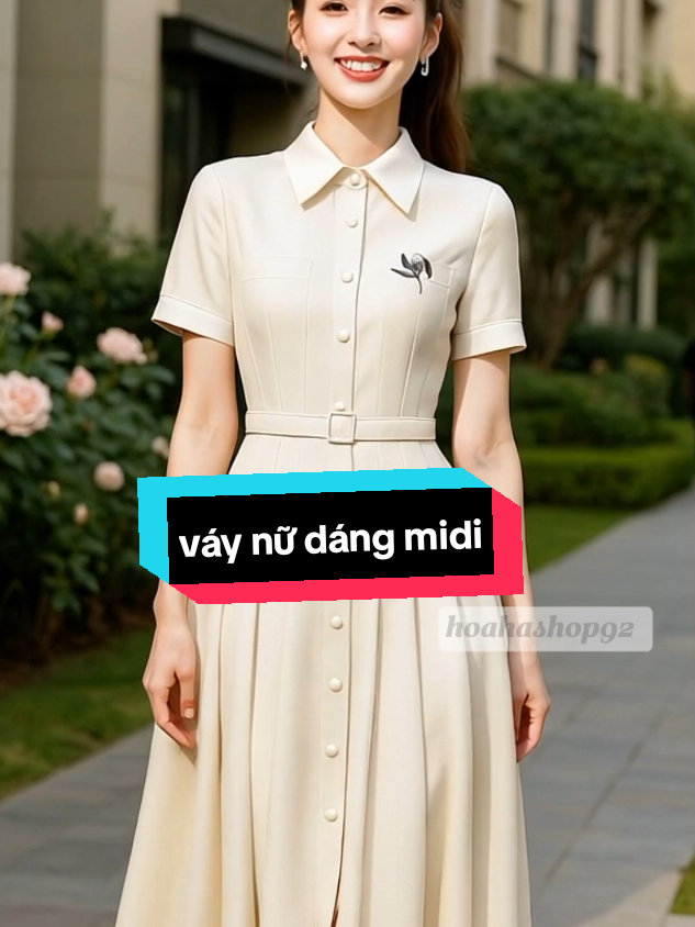 váy nữ thiết kế dáng midi #hoahashop92 #thoitrangnu #phụnữ #váydựtiệc #côngsở 