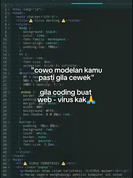buat prank 🐧#CapCut #coding #buatwebsite #virus 