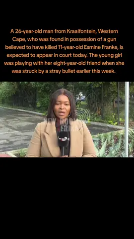 A 26-year-old man from Kraaifontein, Western Cape, who was found in possession of a gun believed to have killed 11-year-old Esmine Franke, is expected to appear in court today. The young girl was playing with her eight-year-old friend when she was struck by a stray bullet earlier this week. Newzroom Afrika's @Nasiphi_Same reports. #GLOBALPULSE   Watch: tinyurl.com/3mrjpfsz
