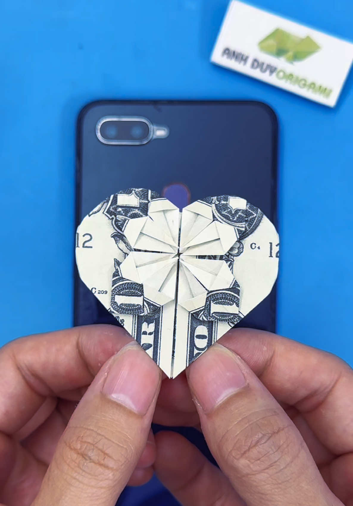 Dollar bill origami easy heart #anhduyorigami #moneyorigami #easyorigami #trending2025 #origami 