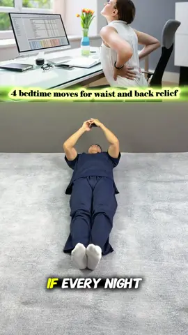 These 4 bedtime moves relax the waist and back, ease discomfort, prevent hip misalignment, and relieve hip and lower back pain. Do 60 reps each for comfort and better sleep. Would you try them tonight? #bedtimeexercise #backpainrelief #hiphealth #dailywellness #taichishare