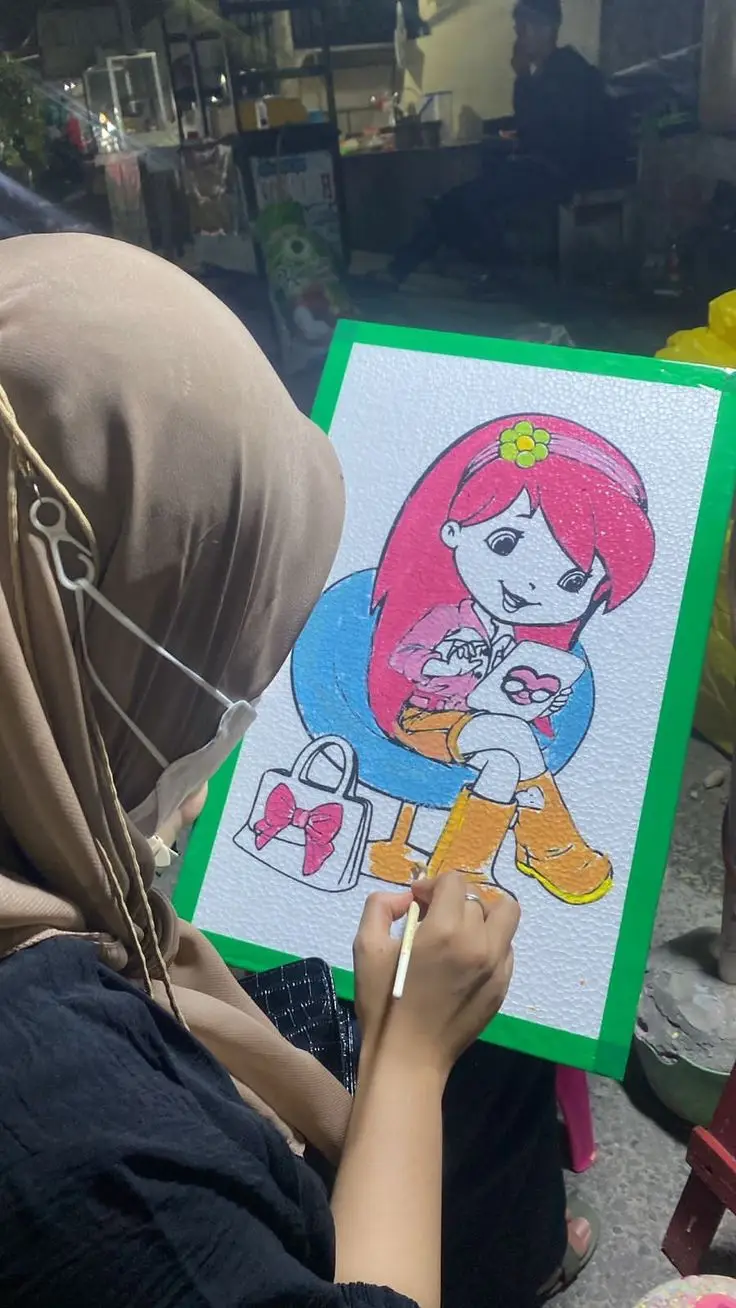 Yg req ngelukis di pasar malam done ya ne versi foti satu