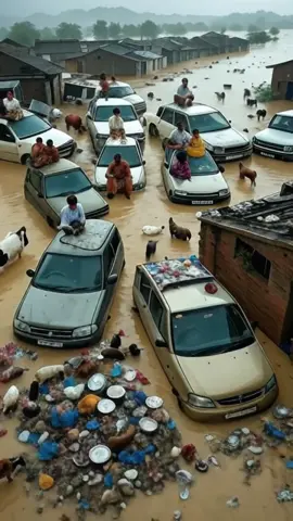 Ghar tabah aur saman bikhar gya 💔😭. This is AI generated video, not real. #flood #selab #storm
