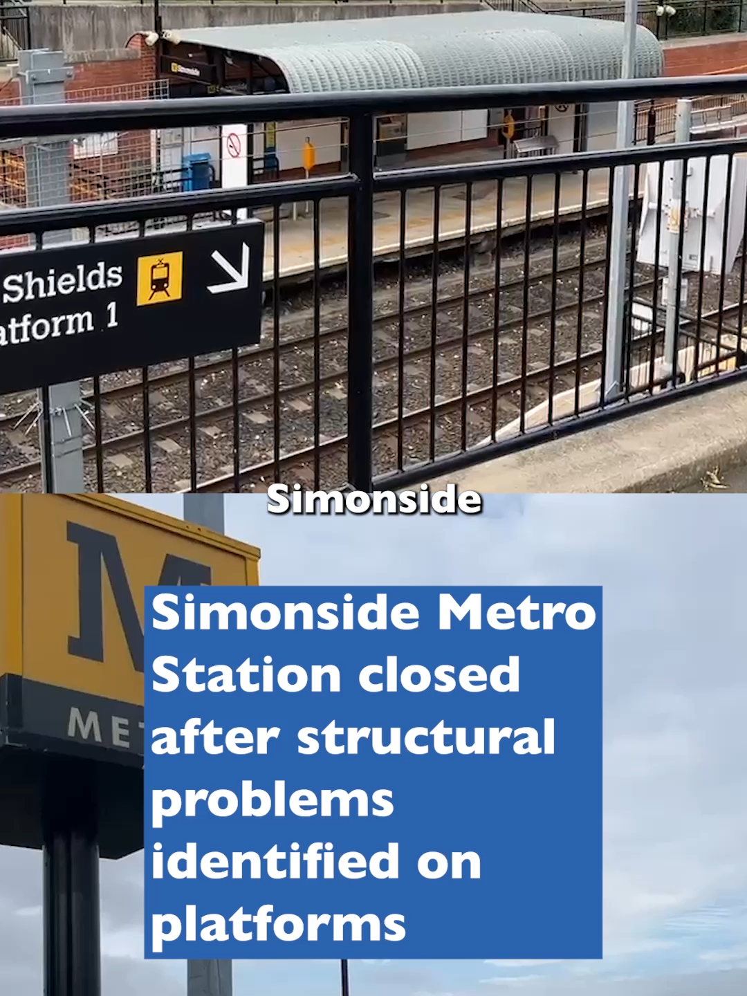Simonside Metro Station closed after structural problems identified on platforms #southtyneside #metro