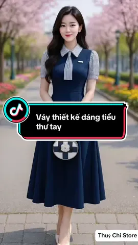 Váy thiết kế dáng tiểu thư tay. #vayxinh #thoitrangnu #xuhuong #viral #thinhhanh 