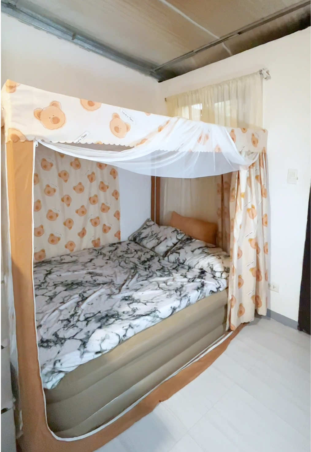 #bedroom #bedroomdesign #modernkulambo #mosquitonet #airbed 