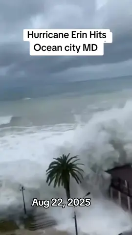 Hurricane Erin Hits Ocean city MD  #hurricane #erin #weather #news #fyp 