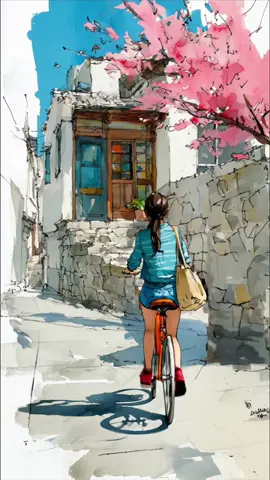 자전거로 만나는 세상. 自転車と出会う世界#kling ai #미드저니 #쇼츠 #자전거#anime 